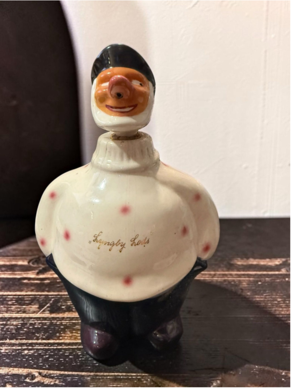 Vintage Bjørn Wiinblad Nymølle Denmark “Lyngby Lods” Figural Ceramic Decanter